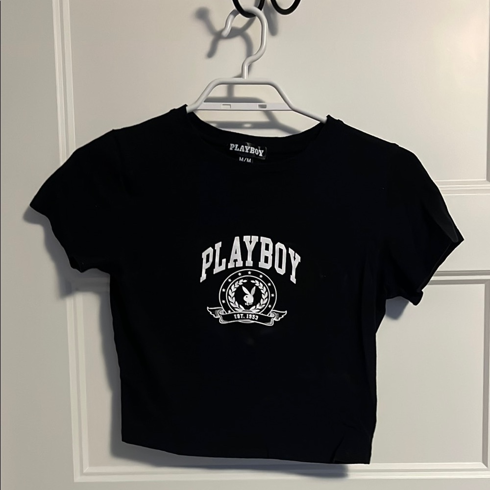Playboy Black Womens Crop Top